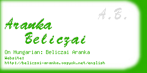 aranka beliczai business card